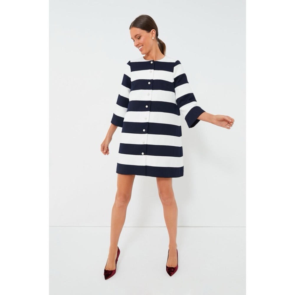 Tuckernuck Navy and White Striped Dress